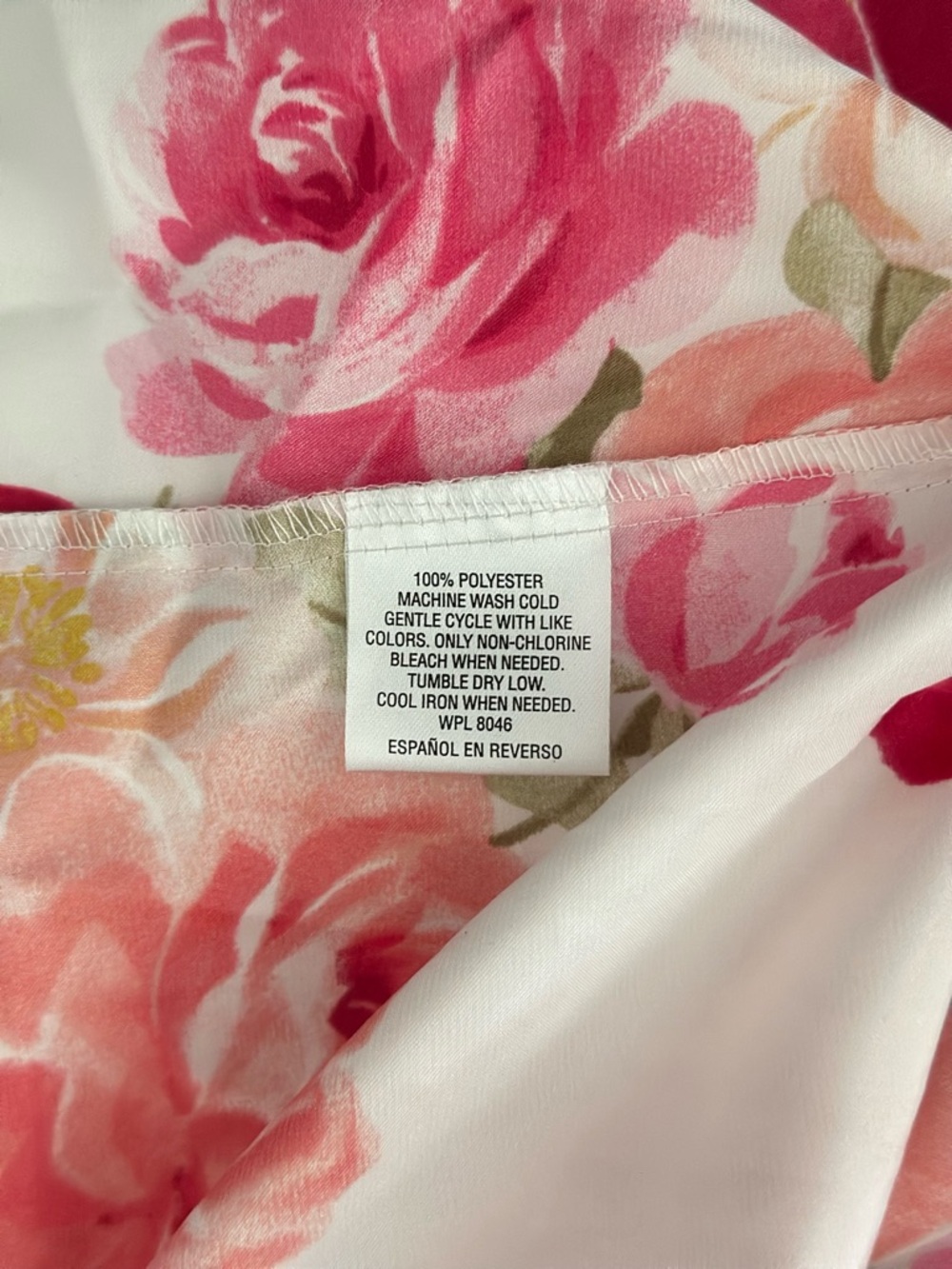 Morgan Taylor Kimono Robe XXL White Satin Floral with Pink Blooms TieUp Pocket - Picture 8 of 11